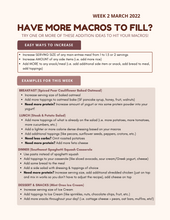 Load image into Gallery viewer, MARCH 2022 MEAL GUIDE with example meal plan